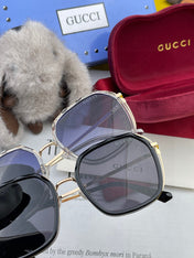 SQUARE FRAME SUNGLASSES G6581 IN ACETATE AND METAL