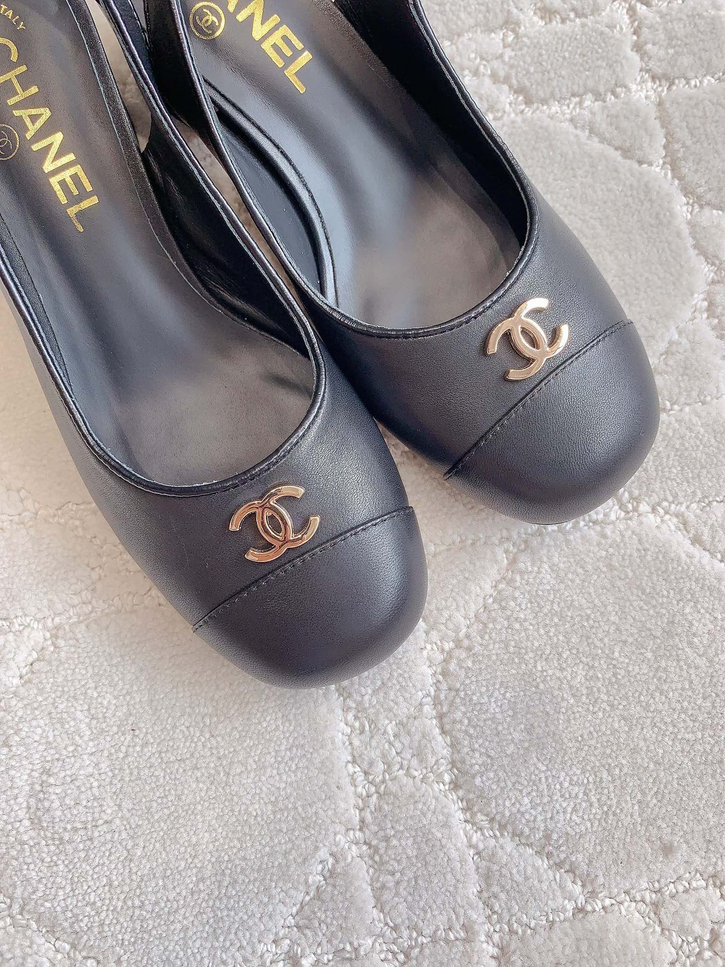 SLINGBACKS 45 IN BLACK SHEEPSKIN