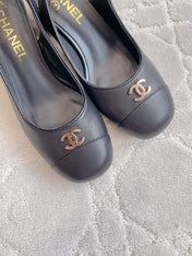 SLINGBACKS 45 IN BLACK SHEEPSKIN