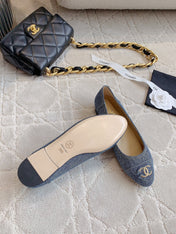 BALLET FLATS IN AEGEAN BLUE DENIM