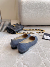 BALLET FLATS IN AEGEAN BLUE DENIM