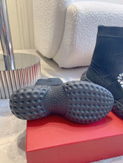 VIV' RUN LIGHT SOCKS ANKLE BOOTS IN BLACK FABRIC STRASS BUCKLE