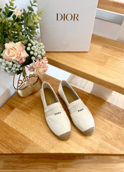 GRANVILLE ESPADRILLE WHITE QUILTED CANNAGE CALFSKIN