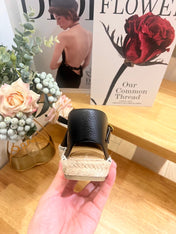 VALENTINO 26S ESPADRILLE SHOES IN BLACK CALFSKIN