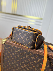 LV 25S CARGO 23 IN BROWN MONOGRAM CANVAS LEATHER TRIM GOLD HARDWARE