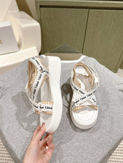 CHLOÉ 26S SANDALS IN WHITE LAMBSKIN AND CANVAS