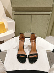 FENDI HIGH-HEELED 85 MM IN BLACK LAMBSKIN WITH GOLD HARDWARE