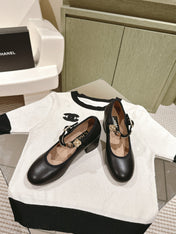 CC HIGH MARY JANE BLACK LAMBSKIN