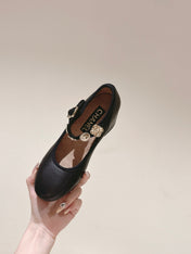 CC HIGH MARY JANE BLACK LAMBSKIN