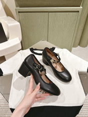 CC HIGH MARY JANE BLACK LAMBSKIN