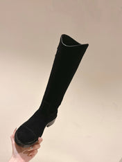 CC HIGH BOOTS BLACK SUEDE CALFSKIN