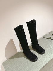 CC HIGH BOOTS BLACK SUEDE CALFSKIN