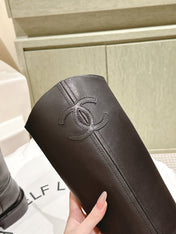 CC HIGH BOOTS BLACK CALFSKIN