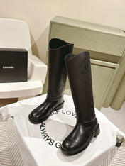 CC HIGH BOOTS BLACK CALFSKIN