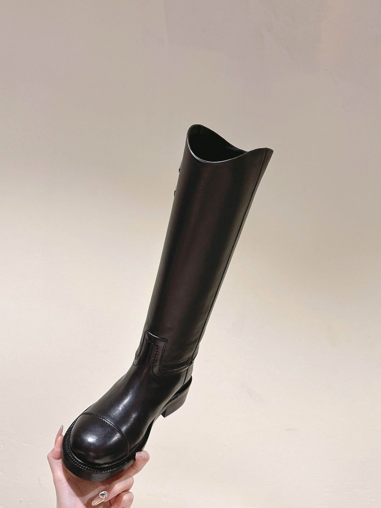CC HIGH BOOTS BLACK CALFSKIN