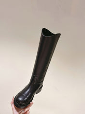 CC HIGH BOOTS BLACK CALFSKIN