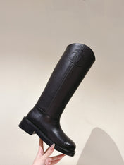 CC HIGH BOOTS BLACK CALFSKIN