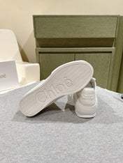 CHLOÉ 26S SNEAKERS IN WHITE CALFSKIN AND SUEDE