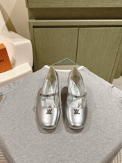 SWING HIGH MARY JANE 55 MM IN SILVER PATENT CALFSKIN