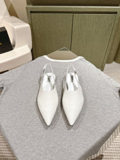 ALAIA SLINGBACK 25S IN WHITE PATENT LEATHER