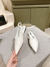 ALAIA SLINGBACK 25S IN WHITE PATENT LEATHER