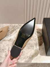 CC FLAT MULES 25S IN BEIGE PATENT LEATHER