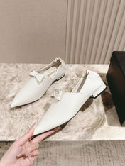 CC FLATS 25S IN WHITE PATENT LEATHER
