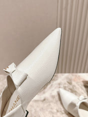 CC FLATS 25S IN WHITE PATENT LEATHER