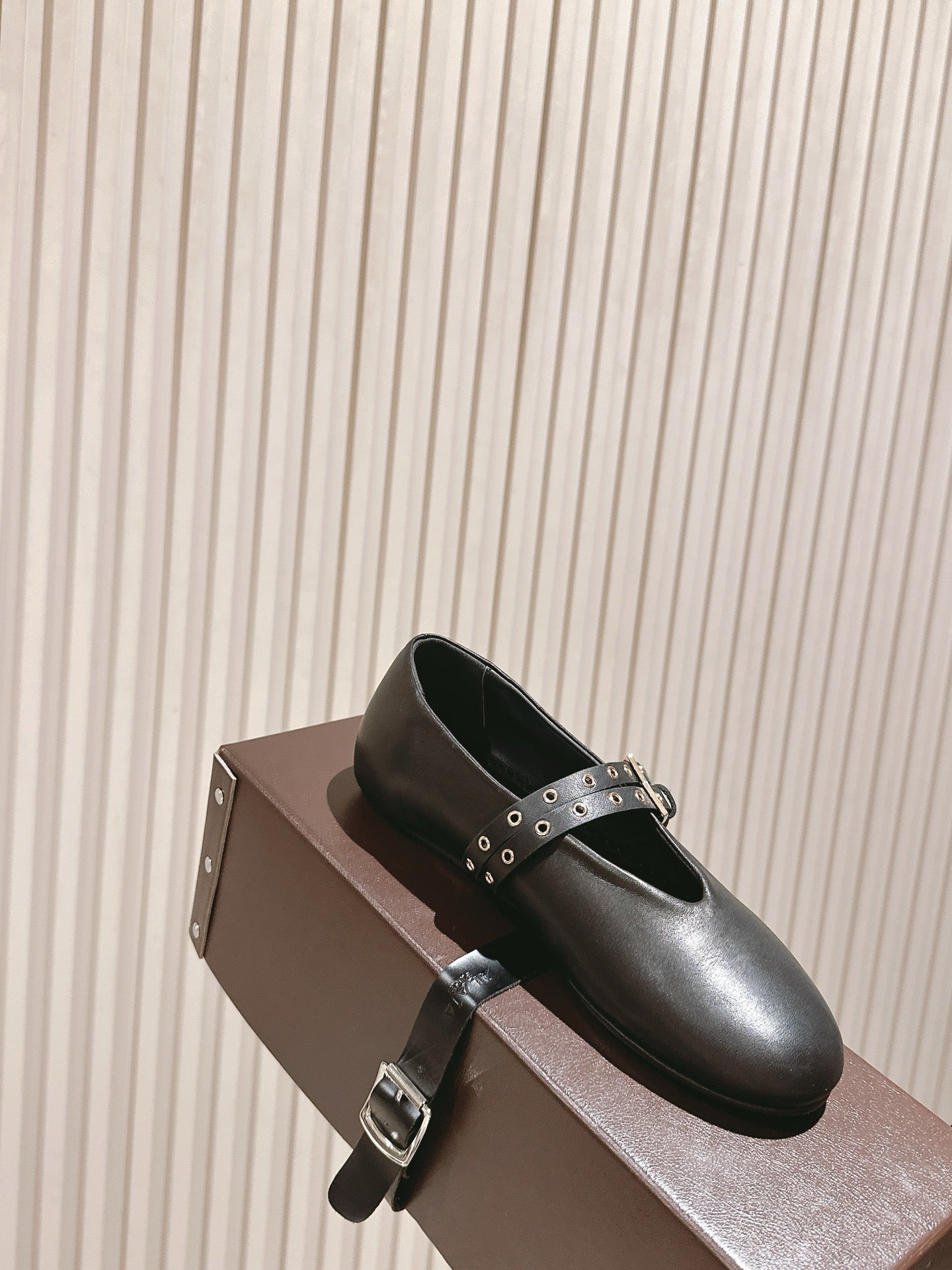 ALAIA MARY JANE 25S IN BLACK LAMBSKIN WITH SILVER HARDWARE