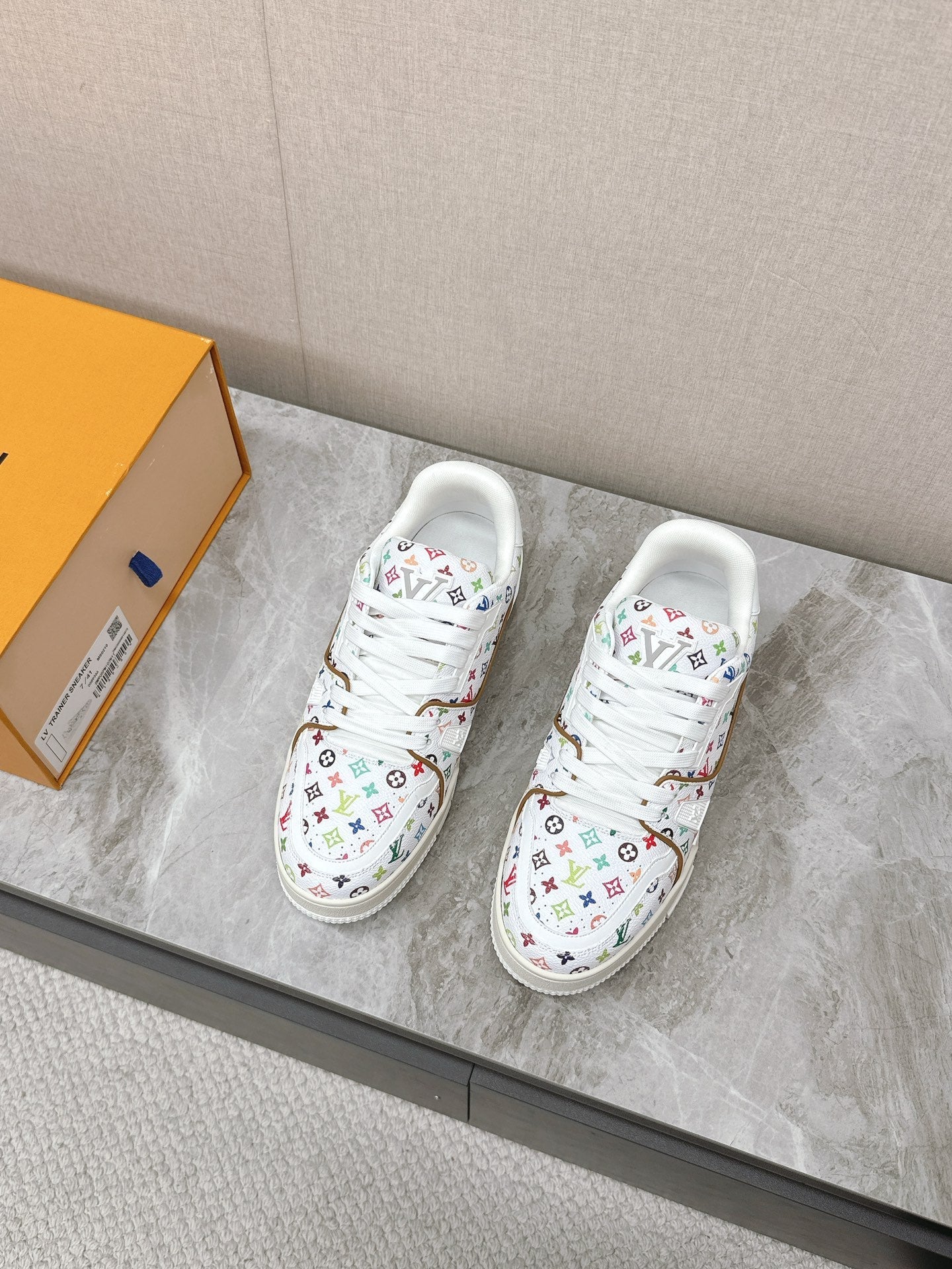 TRAINER SNEAKER IN WHITE MIX COLORFUL CALFSKIN