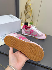 LOEWE 26S RUNNER 2.0 SNEAKERS IN PINK SUEDE AND MESH FABRIC