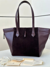 ORIGAMI MEDIUM 27 IN WINE RED LAMBSKIN AND SUEDE