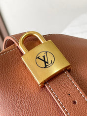 LOW KEY CABAS 47 IN SASSY SALMON GRAINED CALFSKIN GOLD BUCKLE