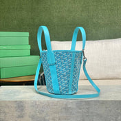 SMALL BELHARRA 24 IN BABY BLUE GOYARDINE CANVAS AND LAMBSKIN