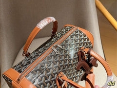 SAC HARDY PM BAG 35 IN BROWN GOYARDINE CANVAS AND TAN CALFSKIN