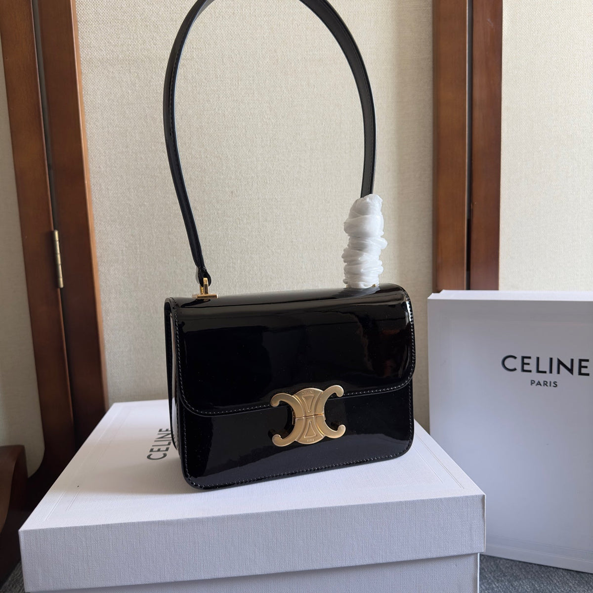 TEEN GARANCE BAG 18 IN BLACK PATENT CALFSKIN
