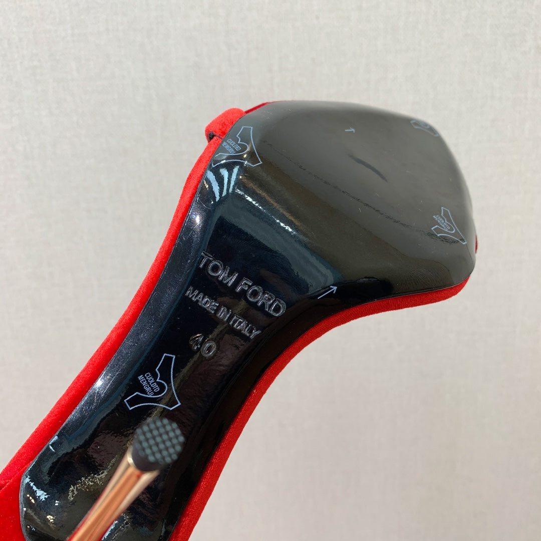 ANKLE SANDAL 10 CM IN RUBY RED VELVET AND SILK