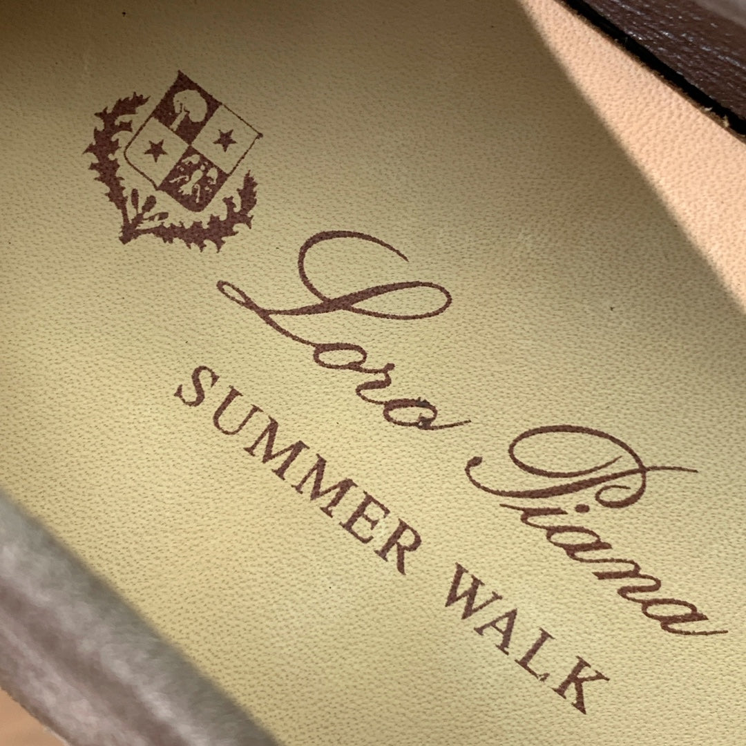 SUMMER WALK LOAFERS BROWN SUEDE SILVER PADLOCK CHARM