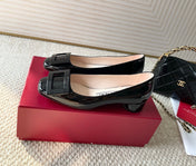 U LOOK BALLERINAS IN BLACK GLOSSY CALFSKIN