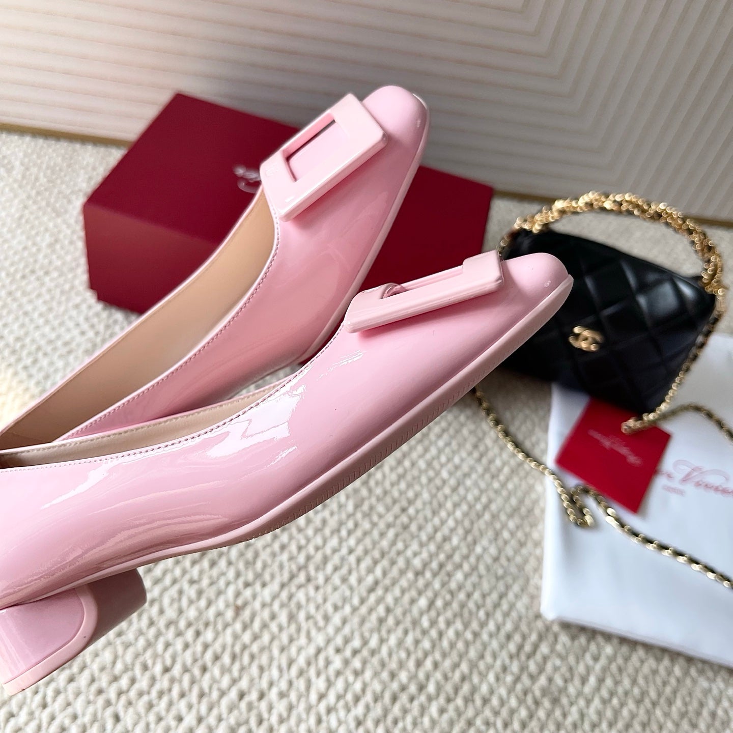 U LOOK BALLERINAS IN PASTEL PINK GLOSSY CALFSKIN