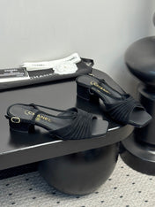 CC HIGH HEELS IN BLACK QUILTED SUEDE