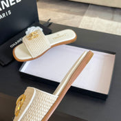 CC Logo Mule Sandal 10mm White Lambskin 610370