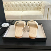 Slippers Beige Cream Lambskin