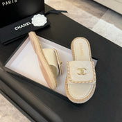 CC Logo Mule Sandal 20mm White Lambskin 183980