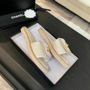 CC Logo Mule Sandal 20mm White Lambskin 183980