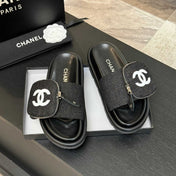 SLIDE IN BLACK DENIM FABRIC 45 MM