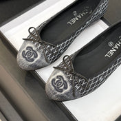 BALLET FLATS IN CHARCOAL BLACK MONOGRAM DENIM