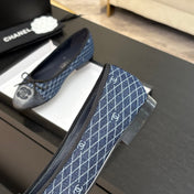 BALLET FLATS IN AEGEAN BLUE MONOGRAM DENIM