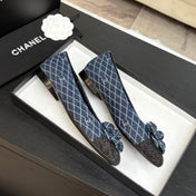 CAMELLIA BALLERINAS BLUE DENIM