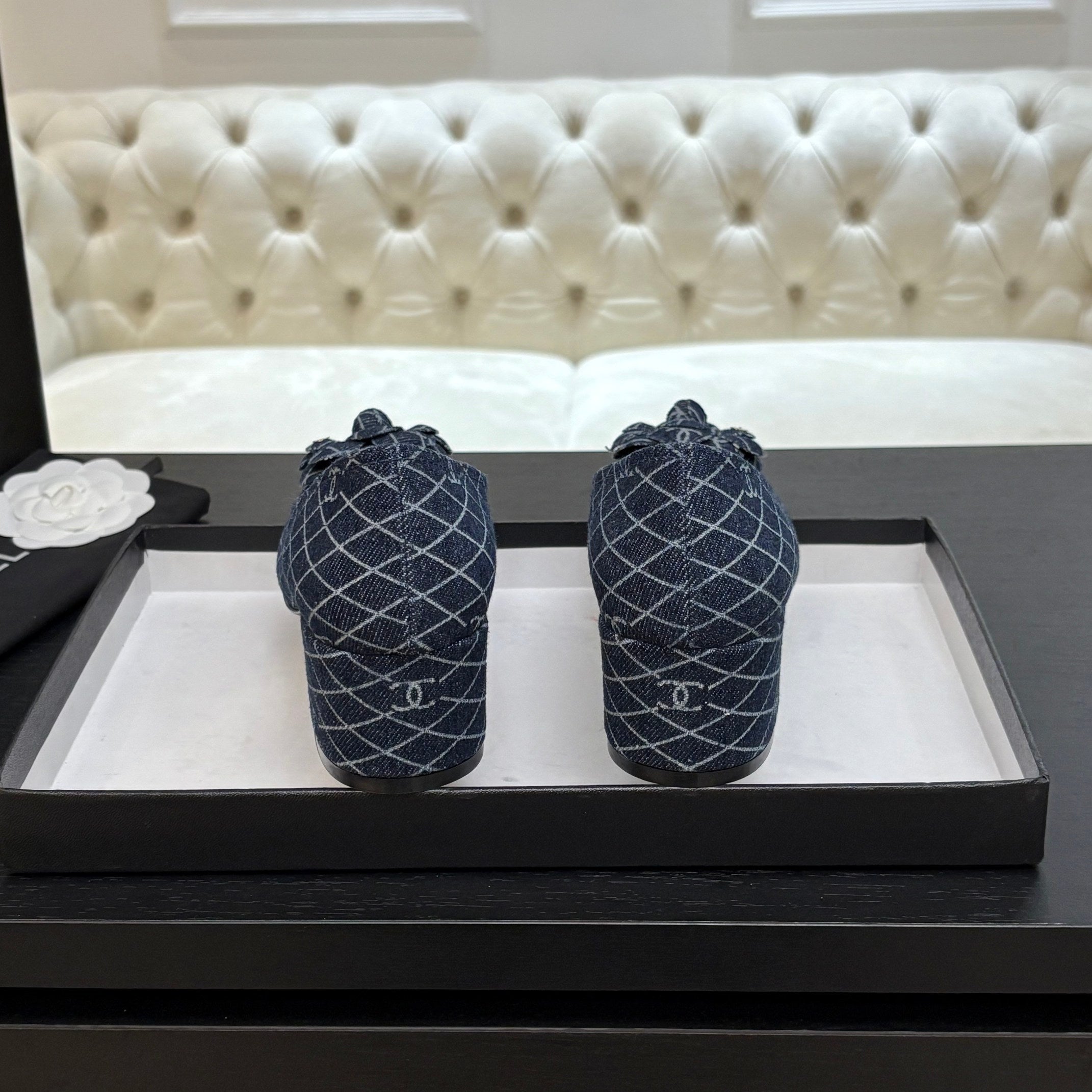 CAMELLIA BALLERINAS BLUE DENIM